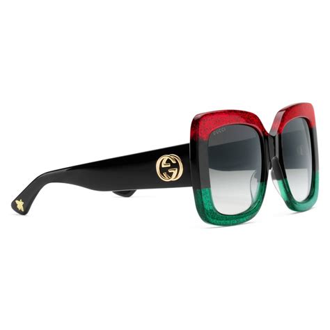 gucci occhiali uomo da sole rosso|occhiali gucci sole quadrati.